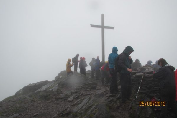 A little mist didnt dampen our enthusiasm on Carrauntoohil`s 1038m summit